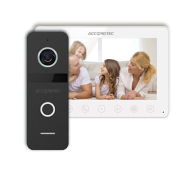 Домофон+вызывная панель AccordTec AT-home7 Комплект домофонии WH-BL