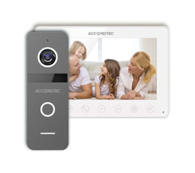 Домофон+вызывная панель AccordTec AT-home7 Комплект домофонии WH-GR