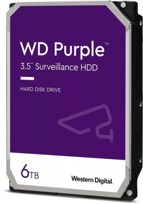 Жесткий диск WD Purple WD64PURZ, 6ТБ, 3.5", HDD, SATA III, 256Мб